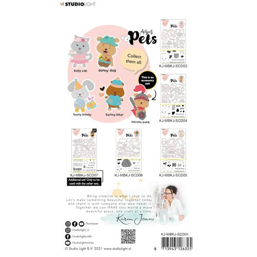 Simon Says Stamp! Studio Light PETS BUILDING FUNNY BUNNY Missees Stamp and Die Set kjmbkjscd05*