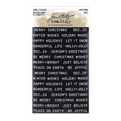 Simon Says Stamp! Tim Holtz Idea-ology CHRISTMAS Label Stickers Sentiments th94205
