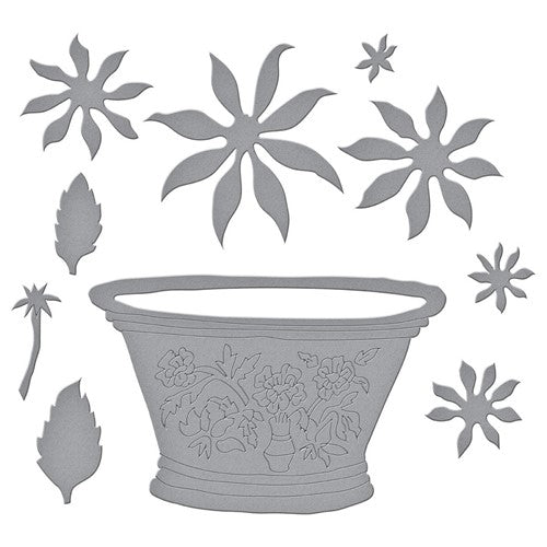 Simon Says Stamp! S6-180 Spellbinders CACTUS DAHLIA AND ORNAMENTAL GARDEN POTTERY Etched Dies*