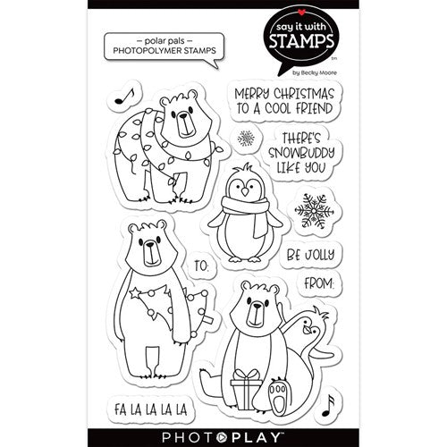 Simon Says Stamp! PhotoPlay POLAR PALS Clear Stamps sis2995