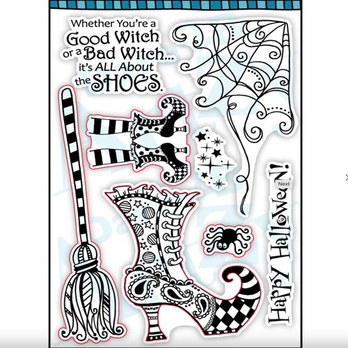 Simon Says Stamp! Dare 2B Artzy GOOD WITCH SHOES Clear Stamp Set 16222