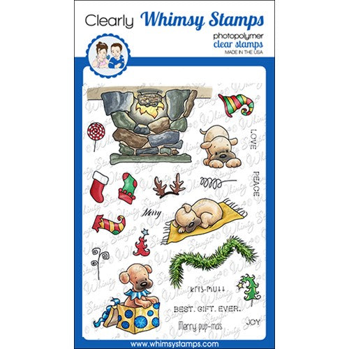 Simon Says Stamp! Whimsy Stamps PUPS FOR CHRISTMAS Clear Stamps C1378*