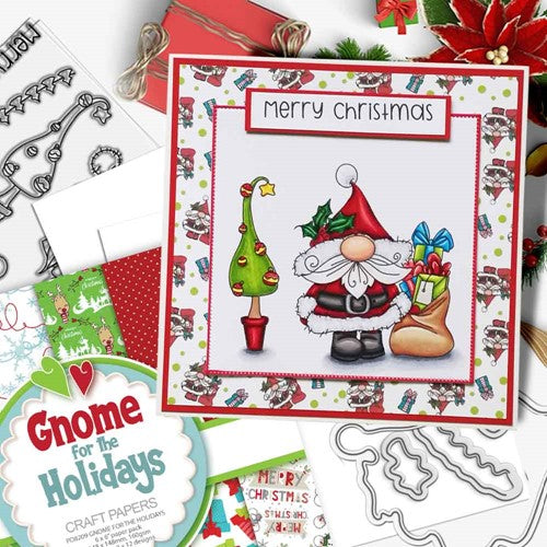 Simon Says Stamp! Polkadoodles GNOME CHRISTMAS JOY Matchables Clear Stamps pd8169*