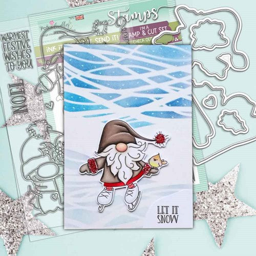 Simon Says Stamp! Polkadoodles GNOME LET IT SNOW Matchables Clear Stamps pd8179*