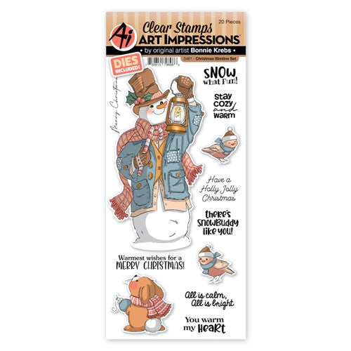 Simon Says Stamp! Art Impressions CHRISTMAS SLIMLINE Clear Stamps and Dies 5461