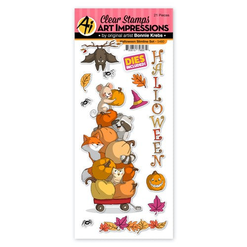 Simon Says Stamp! Art Impressions HALLOWEEN SLIMLINE Clear Stamps and Dies 5460