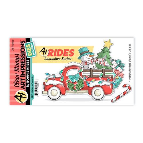Simon Says Stamp! Art Impressions CHRISTMAS TRUCK RIDES Clear Stamps and Dies 5457