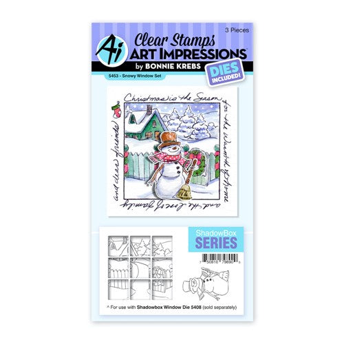 Simon Says Stamp! Art Impressions SNOW WINDOW Clear Stamp and Die Set 5453