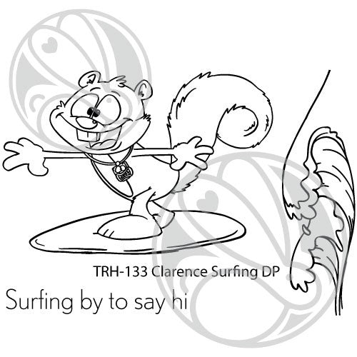 Simon Says Stamp! The Rabbit Hole Designs CLARENCE SURFING Clear Stamps TRH-133*