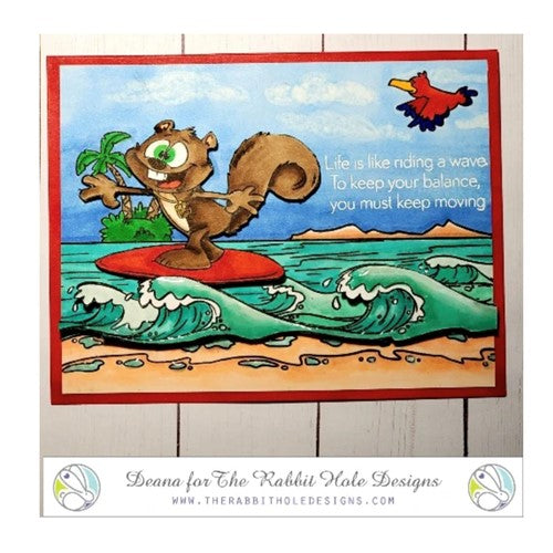 Simon Says Stamp! The Rabbit Hole Designs CLARENCE SURFING Clear Stamps TRH-133*