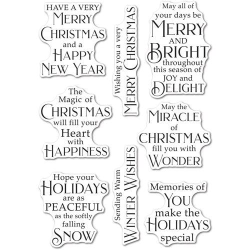 Simon Says Stamp! Poppy Stamps Clear Stamps PEACEFUL CHRISTMAS GREETINGS cl506