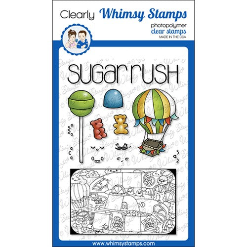 Simon Says Stamp! Whimsy Stamps TIN GAMES SUGAR RUSH Clear Stamps BS1034 *