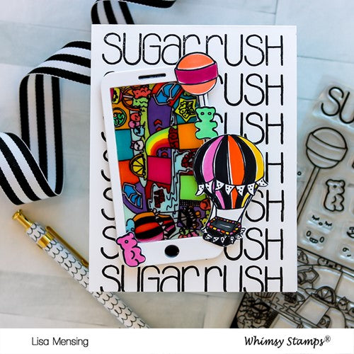 Simon Says Stamp! Whimsy Stamps TIN GAMES SUGAR RUSH Clear Stamps BS1034 *