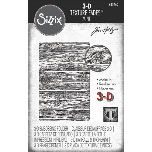Simon Says Stamp! Tim Holtz Sizzix MINI LUMBER 3D Texture Fades Embossing Folder 665460