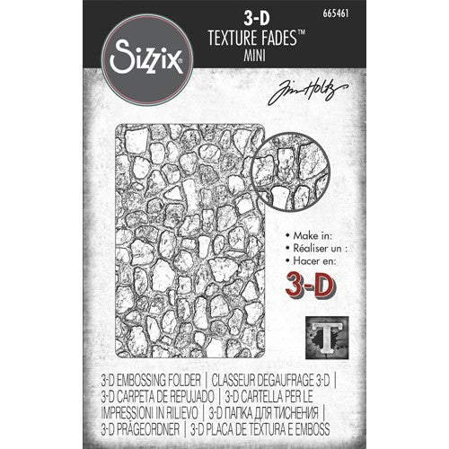 Simon Says Stamp! Tim Holtz Sizzix MINI COBBLESTONE 3D Texture Fades Embossing Folder 665461