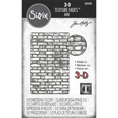 Simon Says Stamp! Tim Holtz Sizzix MINI BRICKWORK 3D Texture Fades Embossing Folder 665462