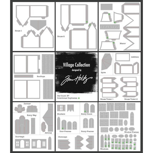 Simon Says Stamp! Tim Holtz Sizzix VILLAGE COLLECTION Thinlits Dies 665564