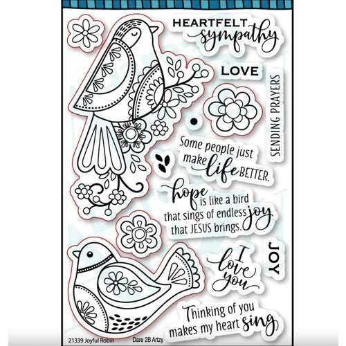 Simon Says Stamp! Dare 2B Artzy JOYFUL ROBIN Clear Stamp Set 21339
