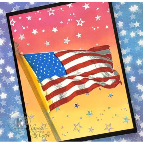 Simon Says Stamp! Kitchen Sink Stamps STARS AND STRIPES AMERICAN FLAG kss094