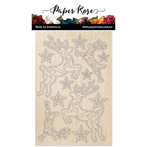 Simon Says Stamp! Paper Rose DEER ORNAMENTS Wood Embellishments 23926*