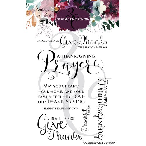 Simon Says Stamp! Colorado Craft Company Savvy Sentiments THANKSGIVING PRAYER Clear Stamps SS571