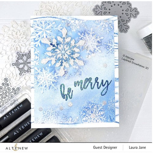 Simon Says Stamp! Altenew LAYERED SNOWFLAKES 3D Embossing Folder ALT6530
