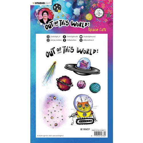 Simon Says Stamp! Studio Light SPACE CATS Out Of This World ABM Clear Stamps 71 abmootwstamp71*