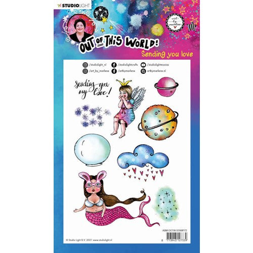 Simon Says Stamp! Studio Light SENDING YOU LOVE Out Of This World ABM Clear Stamps 72 abmootwstamp72*