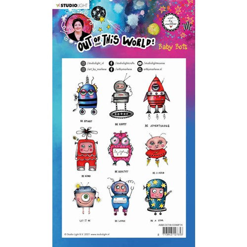 Simon Says Stamp! Studio Light BABY BOTS Out Of This World ABM Clear Stamps 74 abmootwstamp74*