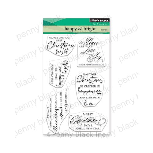 Simon Says Stamp! Penny Black Clear Stamps HAPPY AND BRIGHT 30-873