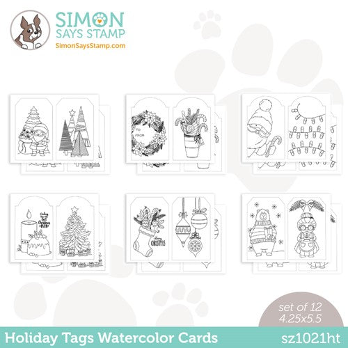 Simon Says Stamp! Simon Says Stamp Suzy's HOLIDAY TAGS Watercolor Prints sz1021ht