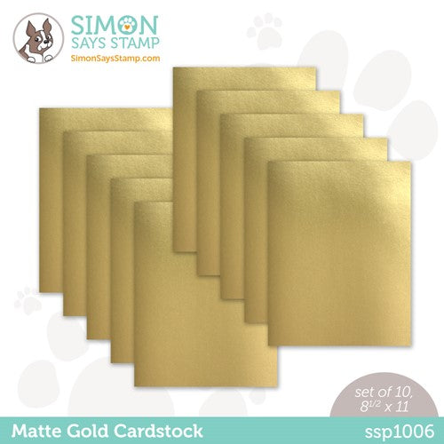 Simon Says Stamp 10 Sheets Cardstock Matte Gold ssp1006
