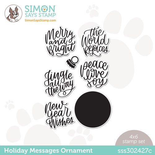 Simon Says Stamp! Simon Says Clear Stamps HOLIDAY MESSAGES ORNAMENT sss302427c