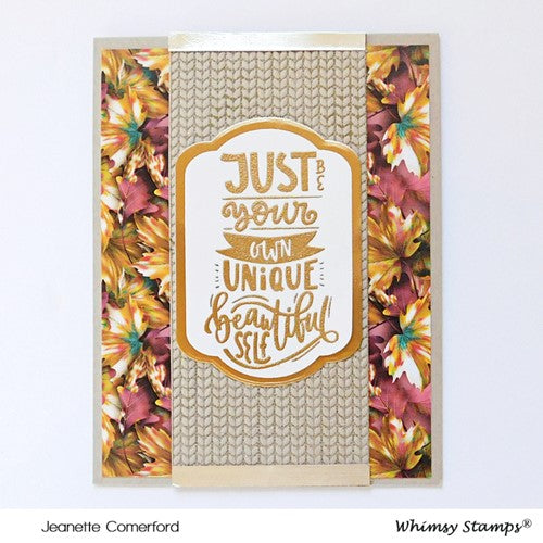 Simon Says Stamp! Whimsy Stamps SLIMLINE SWEATER Embossing Folder WSEF07