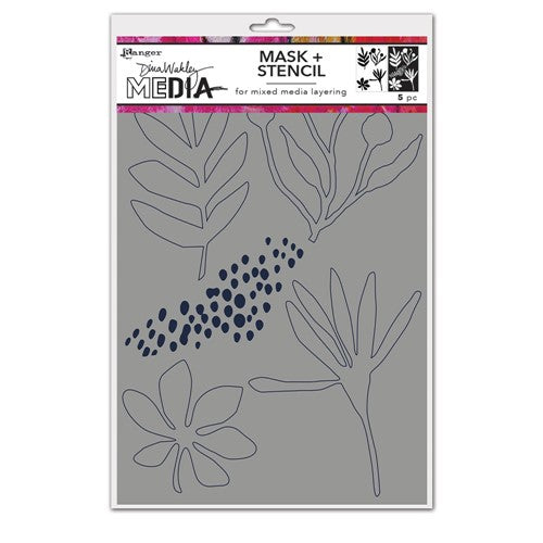 Simon Says Stamp! Dina Wakley THINGS THAT GROW Media Stencil And Mask Ranger mds77732