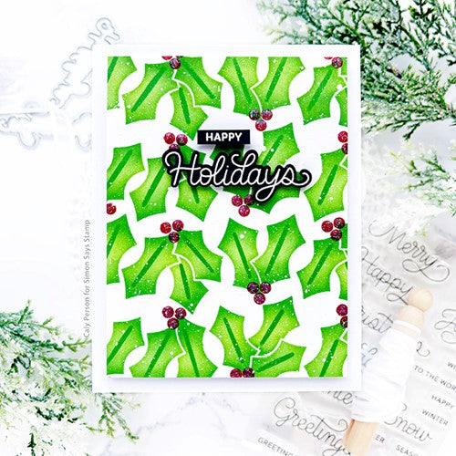 Simon Says Stamp! Pretty Pink Posh HOLLY LAYERED Stencils