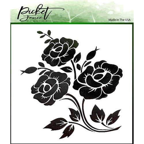 Simon Says Stamp! Picket Fence Studios PEONIES 6 x 6 Stencil sc137*