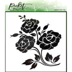 Simon Says Stamp! Picket Fence Studios PEONIES 6 x 6 Stencil sc137*