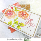 Simon Says Stamp! Picket Fence Studios PEONIES 6 x 6 Stencil sc137*