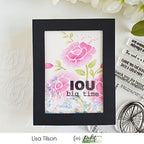 Simon Says Stamp! Picket Fence Studios PEONIES 6 x 6 Stencil sc137*