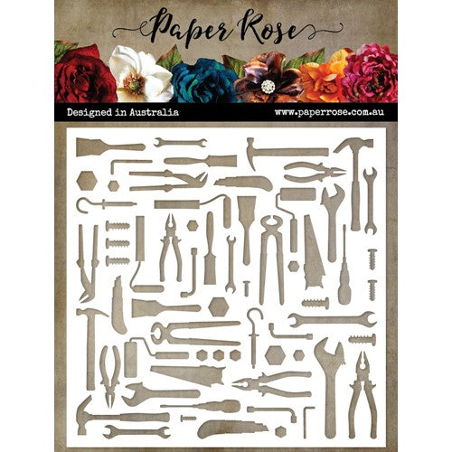 Simon Says Stamp! Paper Rose LOTS OF TOOLS 6x6 Stencil 22582