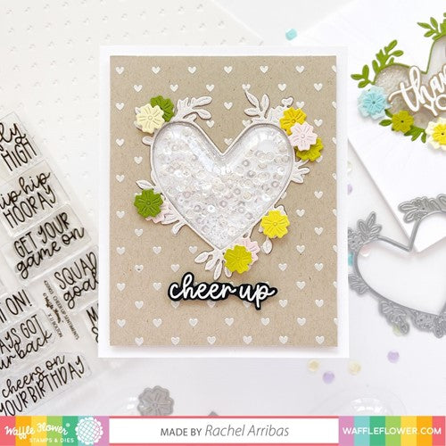 Simon Says Stamp! Waffle Flower Shaker Cover PUFFY HEARTS WFE072