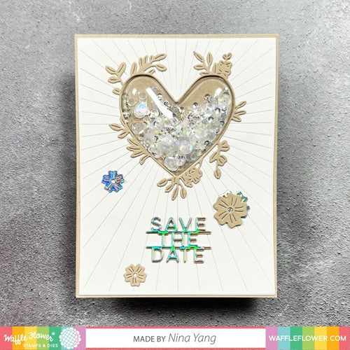Simon Says Stamp! Waffle Flower SAVE THE DATE HEART Dies 420888