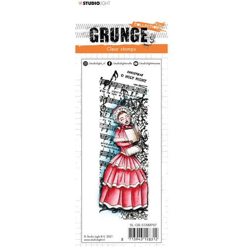 Simon Says Stamp! Studio Light CAROLING DICKENS GIRL Grunge Clear Stamp slgrstamp97*