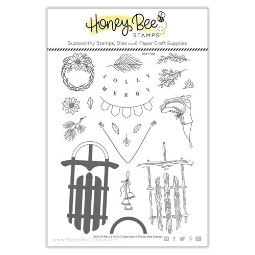 Simon Says Stamp! Honey Bee SLEIGH BELLS RING Clear Stamp Set hbst388*