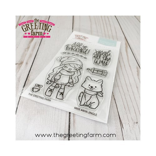 Simon Says Stamp! The Greeting Farm MISS ANYA JINGLE Clear Stamps tgf607
