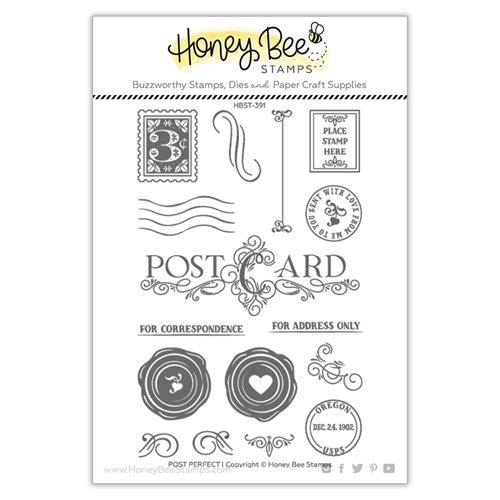 Simon Says Stamp! Honey Bee POST PERFECT Clear Stamp Set hbst391