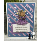 Simon Says Stamp! Riley And Company Funny Bones ONE WOMAN'S DRESS Cling Rubber Stamp RWD-946