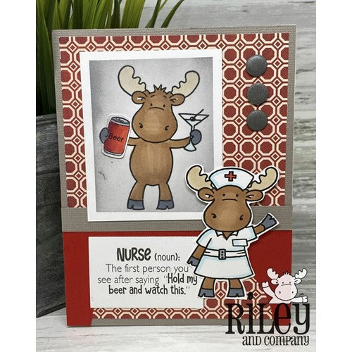 Simon Says Stamp! Riley And Company Funny Bones NURSE Cling Rubber Stamp RWD-950