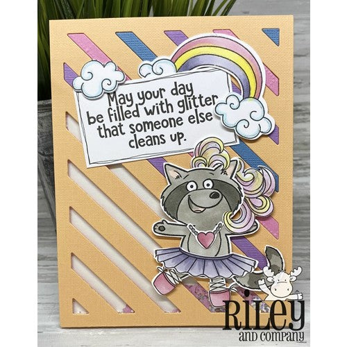 Simon Says Stamp! Riley And Company Funny Bones MAY YOUR DAY BE FILLED WITH GLITTER Cling Rubber Stamp RWD-965
